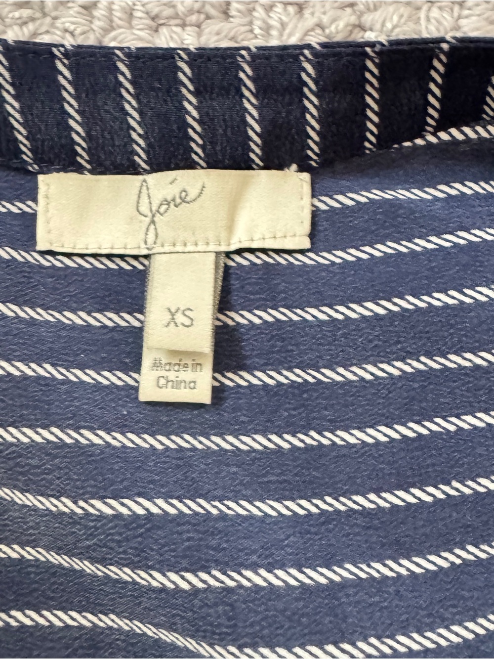 Joie Navy & White 100% Silk Striped Tank & Skirt Set – Top XS / Skirt S - Picture 8 of 11
